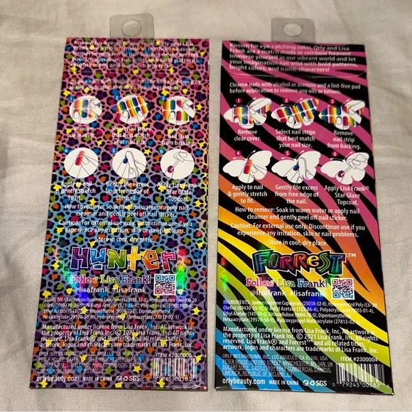 Set of 4 - ORLY Lisa Frank Colorful Nail Wraps - Picture 5 of 5